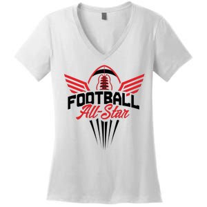 Football All-Star Team Jersey Logo Women's V-Neck T-Shirt