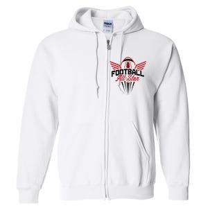 Football All-Star Team Jersey Logo Full Zip Hoodie