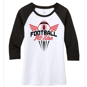 Football All-Star Team Jersey Logo Women's Tri-Blend 3/4-Sleeve Raglan Shirt