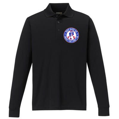 Football Champions They Hate Us Cause They Ain't US New England Performance Long Sleeve Polo