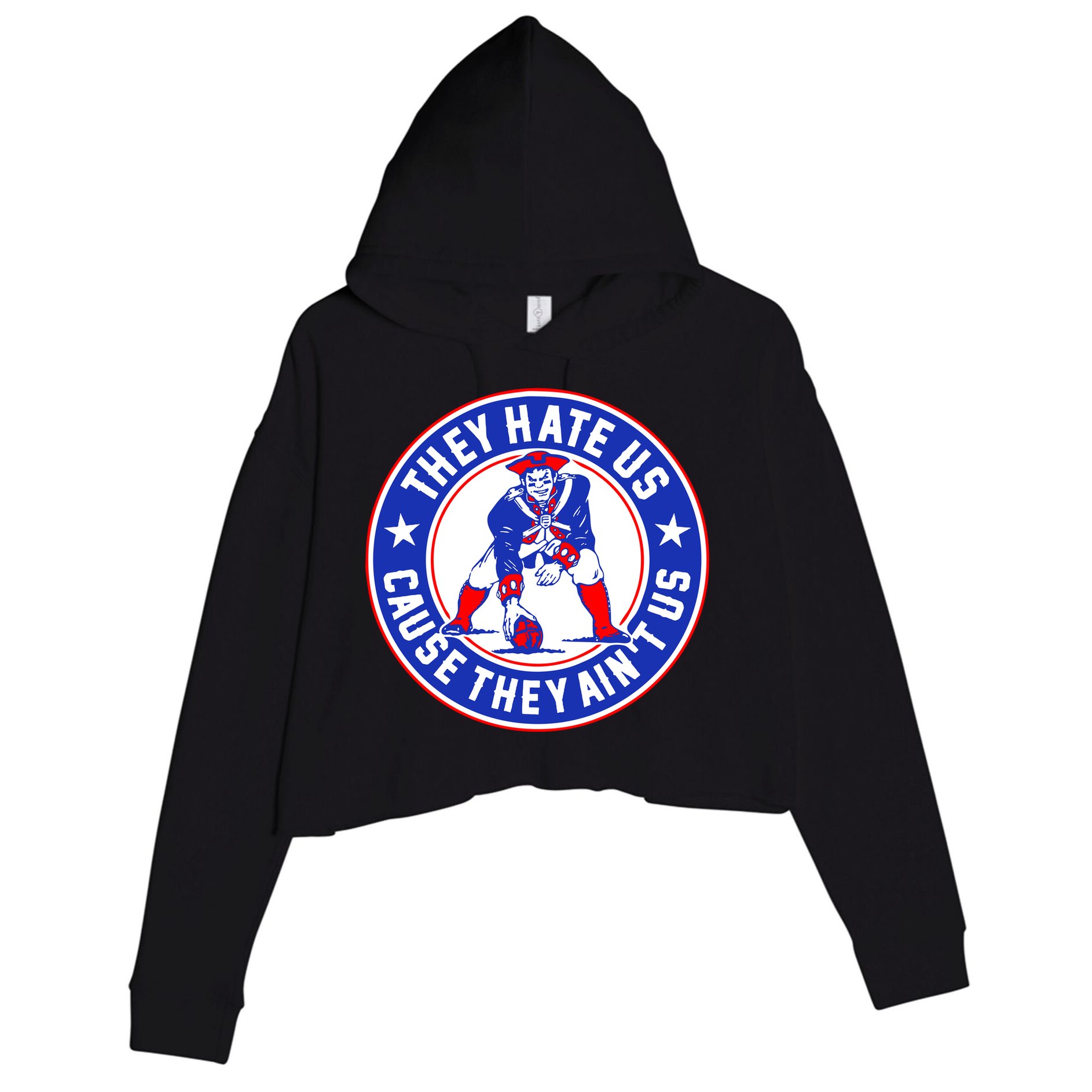 Football Champions They Hate Us Cause They Ain't US New England Crop Fleece Hoodie