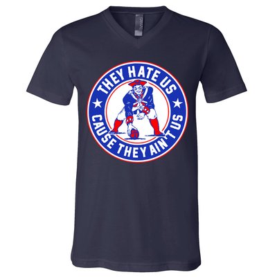 Football Champions They Hate Us Cause They Ain't US New England V-Neck T-Shirt
