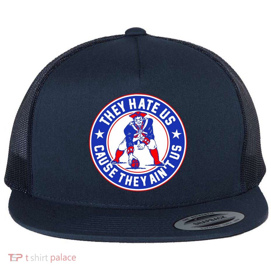 Football Champions They Hate Us Cause They Ain't US New England Flat Bill Trucker Hat