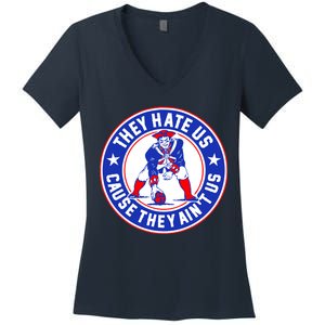 Football Champions They Hate Us Cause They Ain't US New England Women's V-Neck T-Shirt