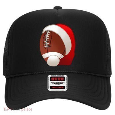 Football Christmas Santa High Crown Mesh Back Trucker Hat