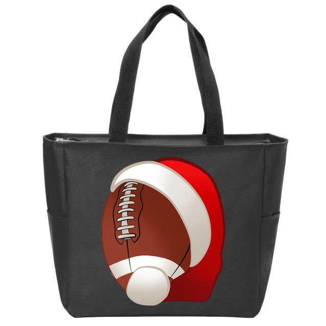 Football Christmas Santa Zip Tote Bag