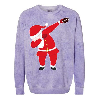 Football Dabbing Santa Colorblast Crewneck Sweatshirt