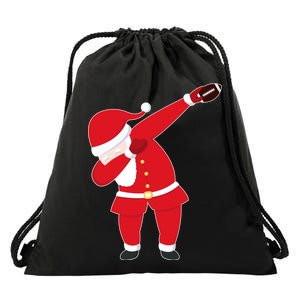 Football Dabbing Santa Drawstring Bag