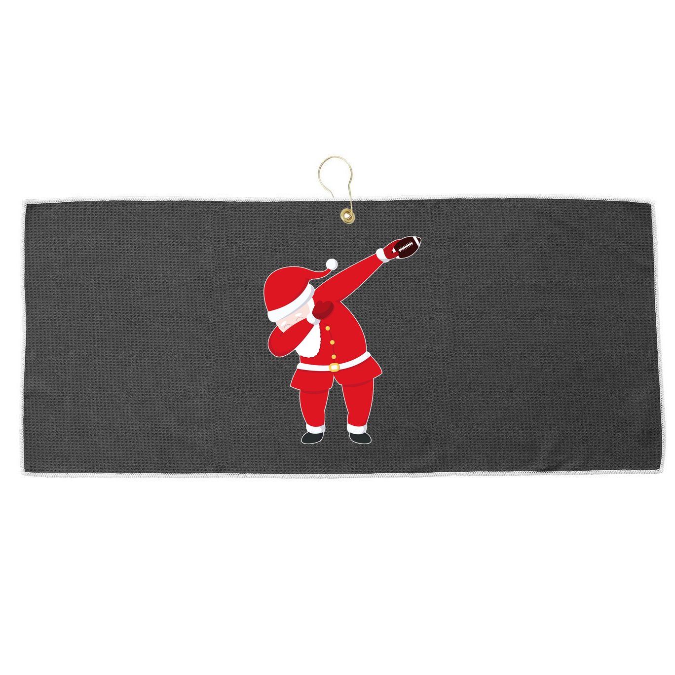 Football Dabbing Santa Large Microfiber Waffle Golf Towel