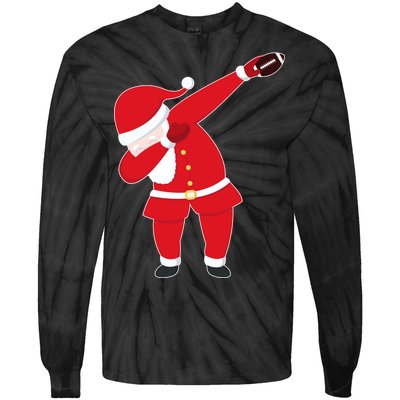 Football Dabbing Santa Tie-Dye Long Sleeve Shirt