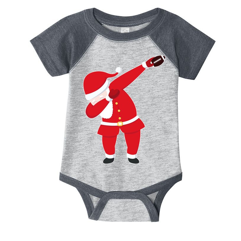 Football Dabbing Santa Infant Baby Jersey Bodysuit