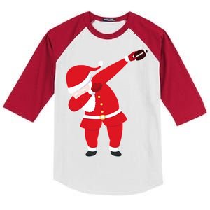 Football Dabbing Santa Kids Colorblock Raglan Jersey