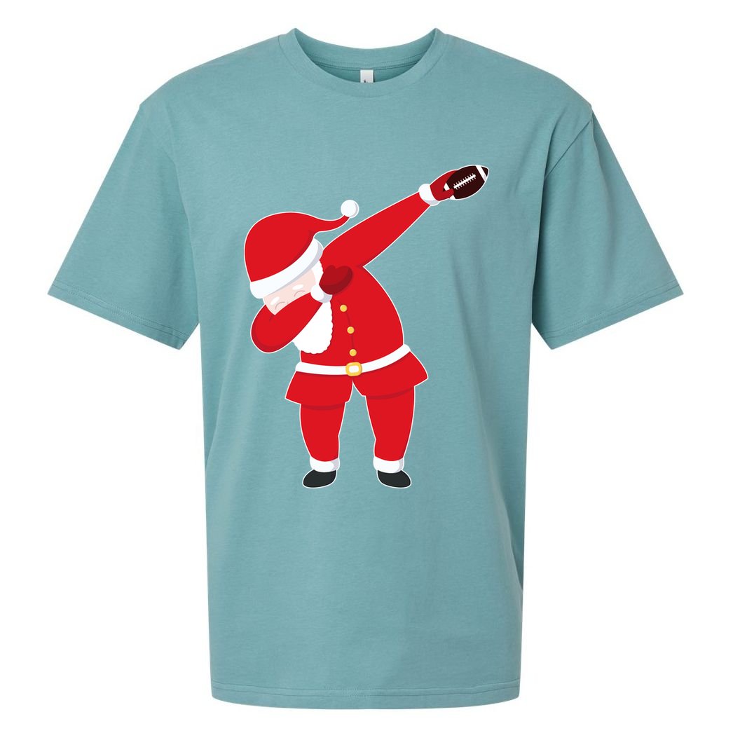 Football Dabbing Santa Sueded Cloud Jersey T-Shirt