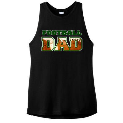 Football Dad Graphic Sports Ladies PosiCharge Tri-Blend Wicking Tank