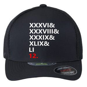 Football Goat New England 5 Time World Champion #12 Flexfit Unipanel Trucker Cap