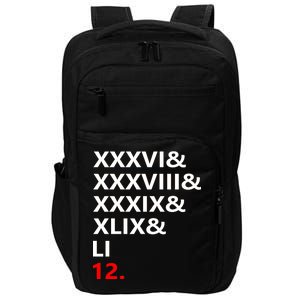 Football Goat New England 5 Time World Champion #12 Impact Tech Backpack