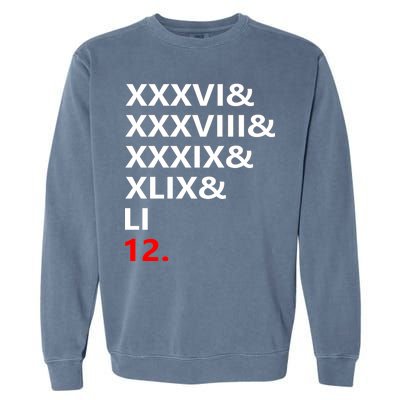 Football Goat New England 5 Time World Champion #12 Garment-Dyed Sweatshirt