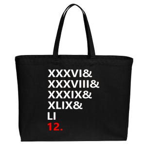 Football Goat New England 5 Time World Champion #12 Cotton Canvas Jumbo Tote