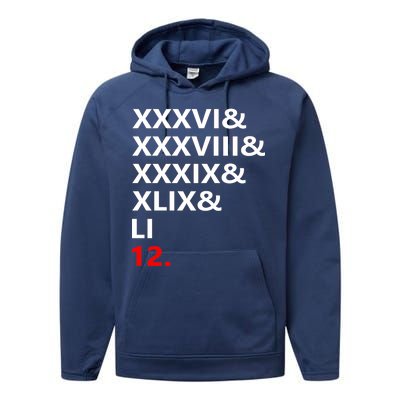 Football Goat New England 5 Time World Champion #12 Performance Fleece Hoodie