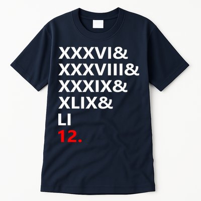 Football Goat New England 5 Time World Champion #12 Tall T-Shirt