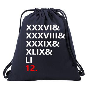 Football Goat New England 5 Time World Champion #12 Drawstring Bag