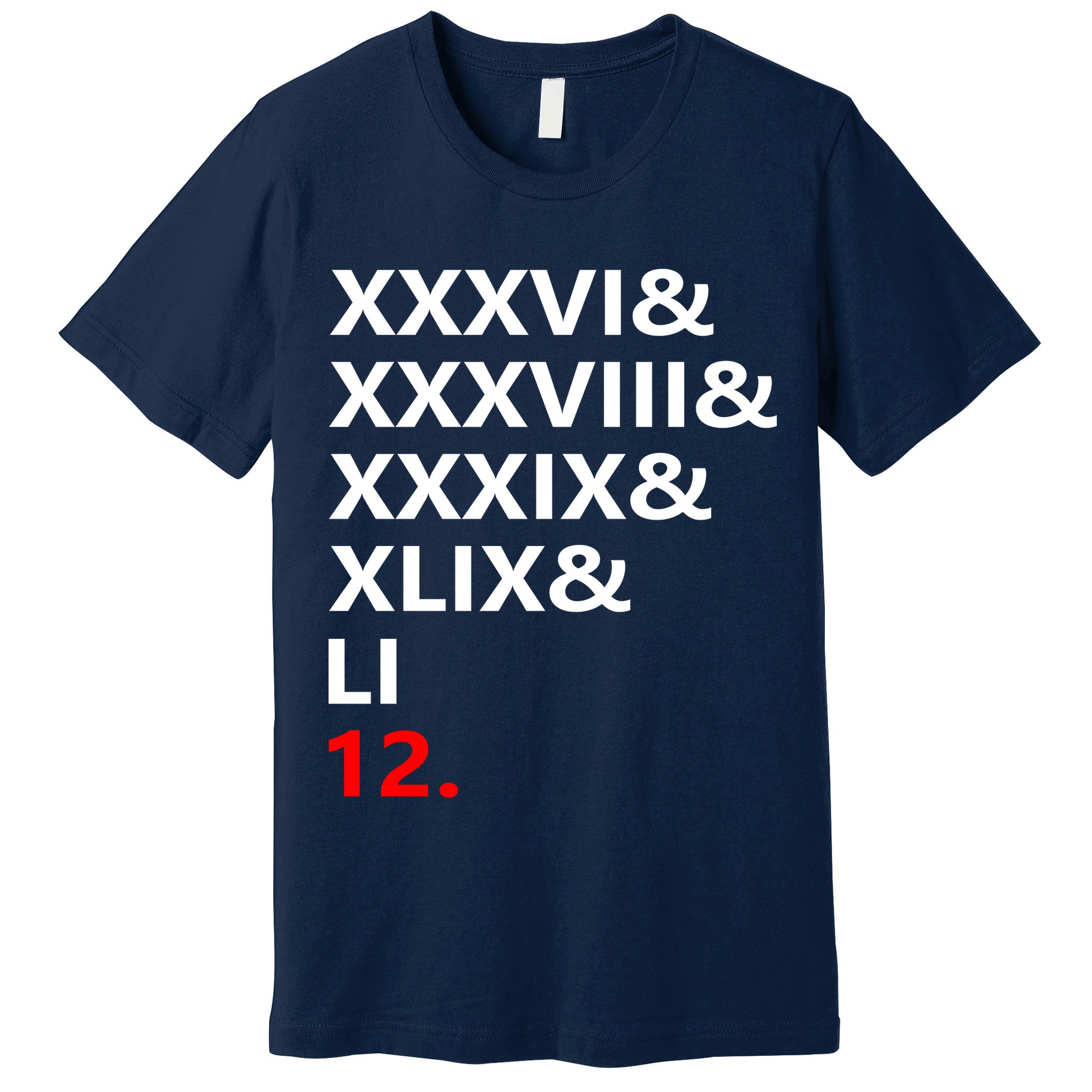 Football Goat New England 5 Time World Champion #12 Premium T-Shirt