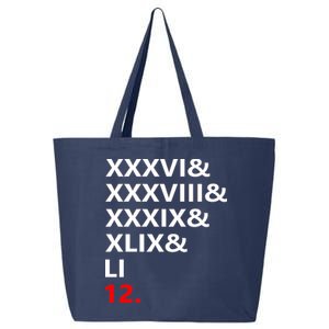 Football Goat New England 5 Time World Champion #12 25L Jumbo Tote