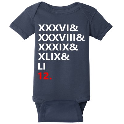 Football Goat New England 5 Time World Champion #12 Baby Bodysuit