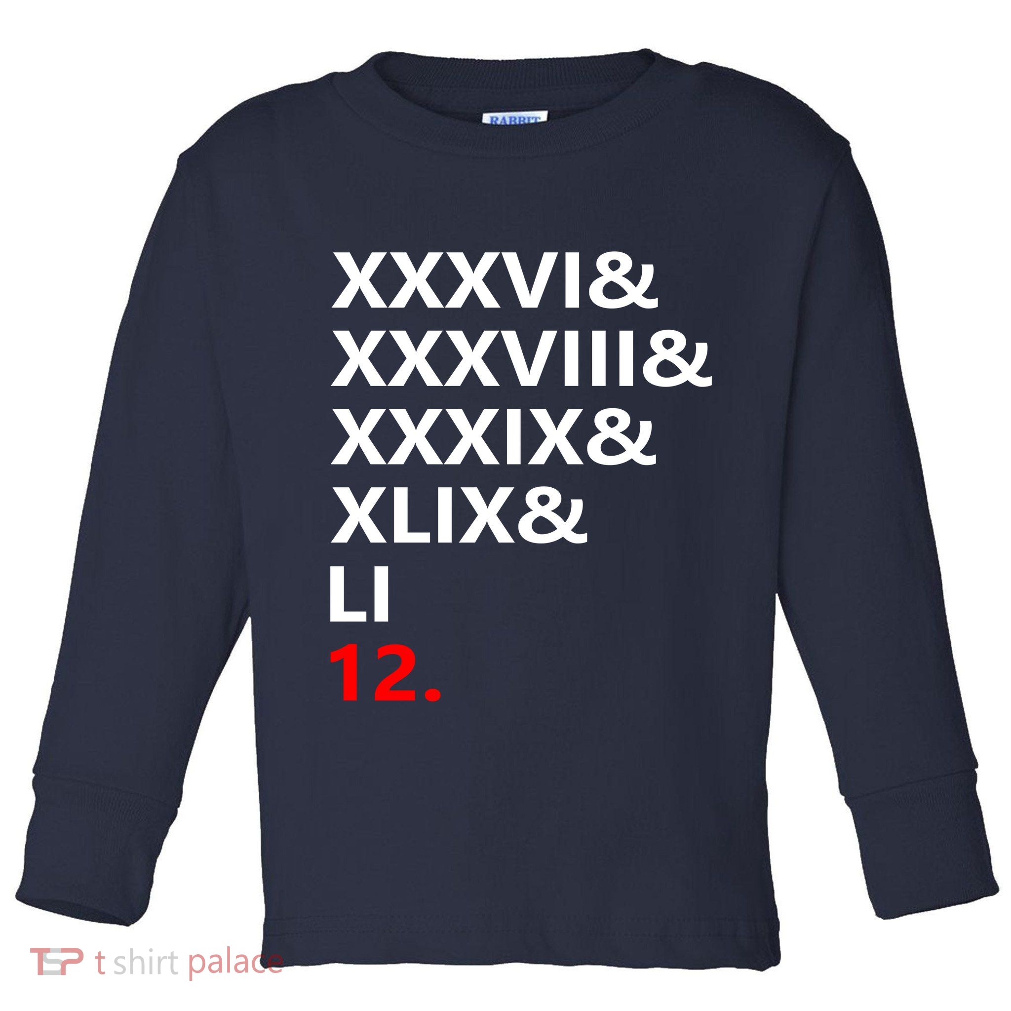 Football Goat New England 5 Time World Champion #12 Toddler Long Sleeve Shirt