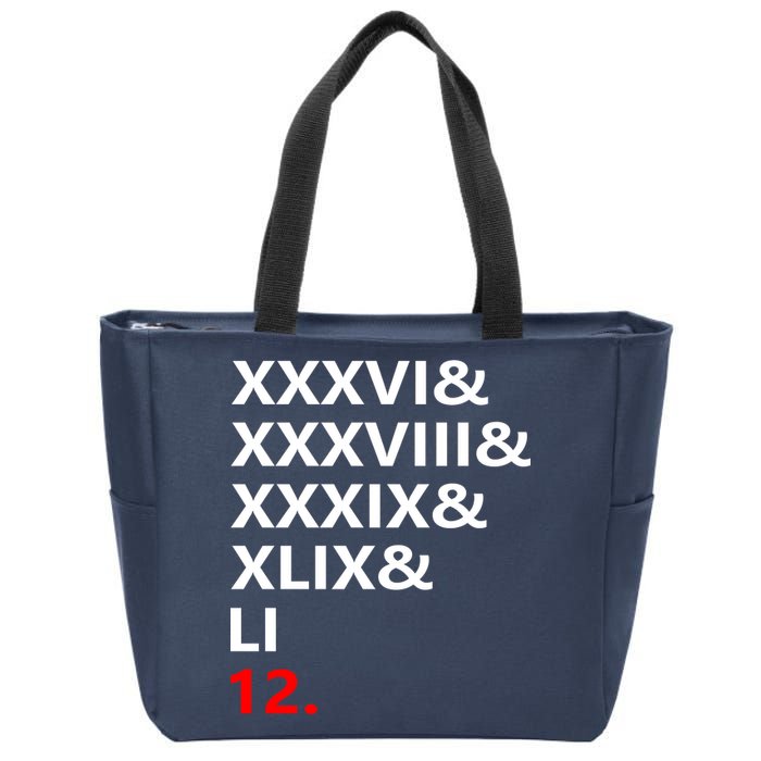 Football Goat New England 5 Time World Champion #12 Zip Tote Bag