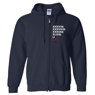 Football Goat New England 5 Time World Champion #12 Full Zip Hoodie