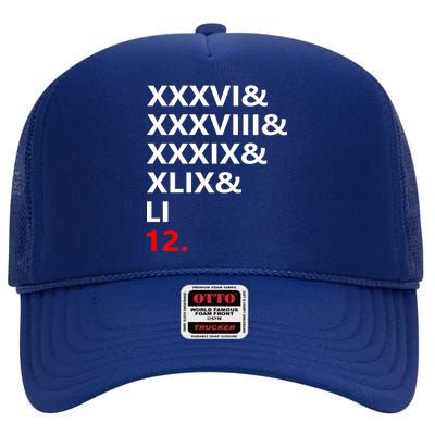 Football Goat New England 5 Time World Champion #12 High Crown Mesh Back Trucker Hat