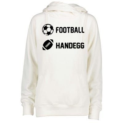 Football Handegg Soccer  Womens Funnel Neck Pullover Hood