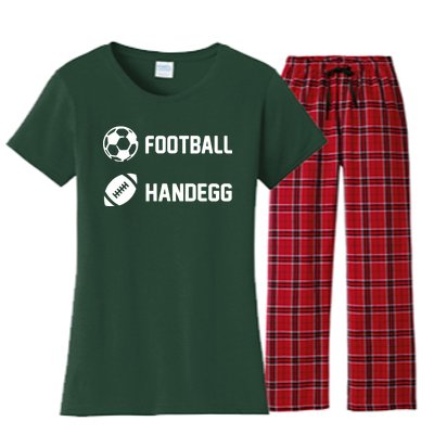 Football Handegg Soccer  Women's Flannel Pajama Set