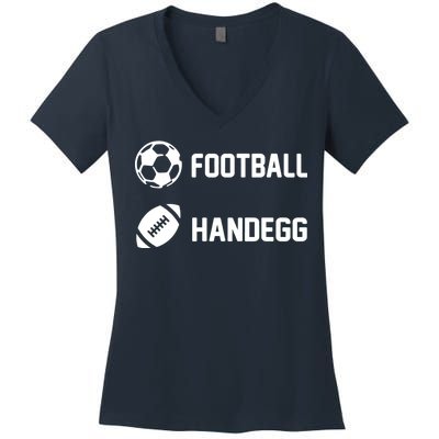 Football Handegg Soccer  Women's V-Neck T-Shirt