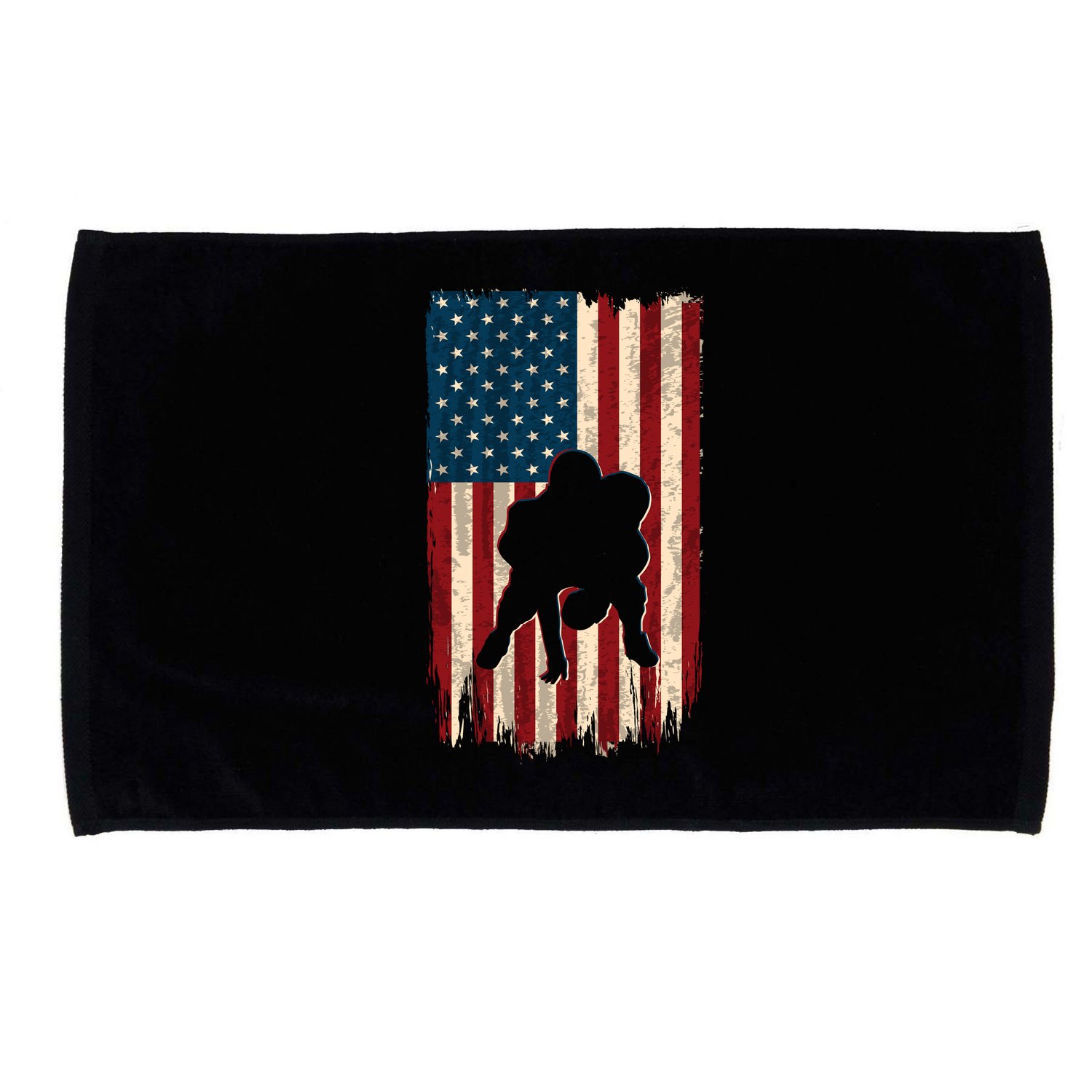 Football Lineman American Flag Sports Fan Microfiber Hand Towel