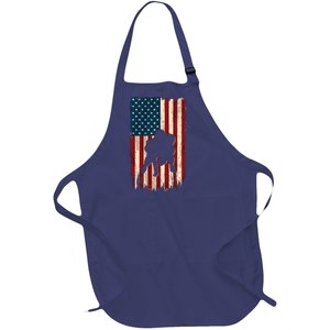 Football Lineman American Flag Sports Fan Full-Length Apron With Pockets