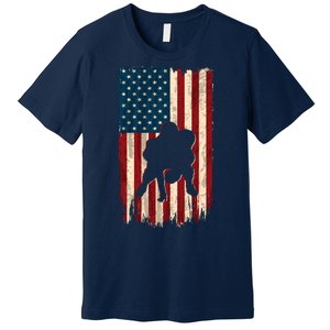 Football Lineman American Flag Sports Fan Premium T-Shirt