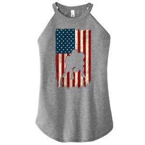 Football Lineman American Flag Sports Fan Women's Perfect Tri Rocker Tank