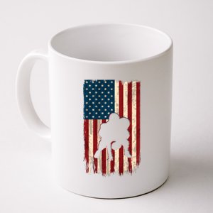 Football Lineman American Flag Sports Fan Coffee Mug