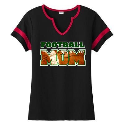 Football Mom Ladies Halftime Notch Neck Tee