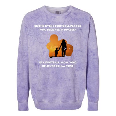 Football Mom Behind The Scenes Colorblast Crewneck Sweatshirt