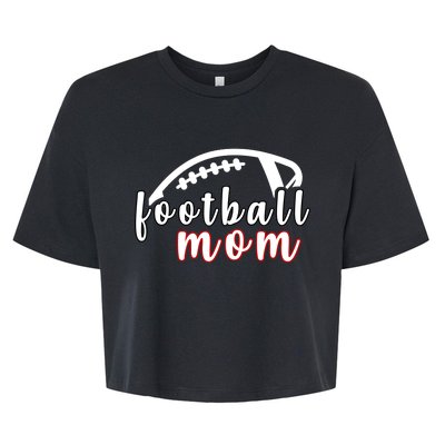 Football Mom Fan Bella+Canvas Jersey Crop Tee