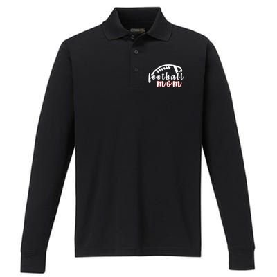 Football Mom Fan Performance Long Sleeve Polo