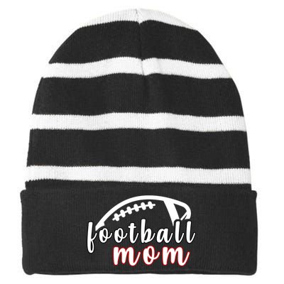 Football Mom Fan Striped Beanie with Solid Band