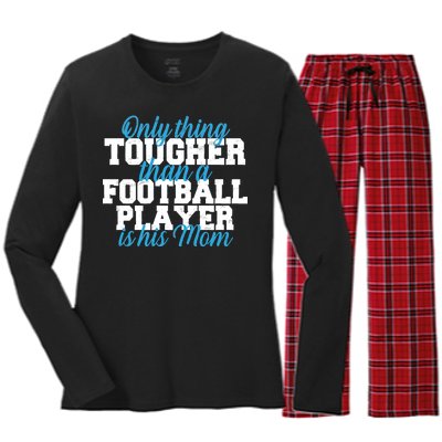 Football Player Tough Mom Women's Long Sleeve Flannel Pajama Set 