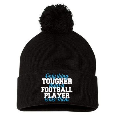 Football Player Tough Mom Pom Pom 12in Knit Beanie