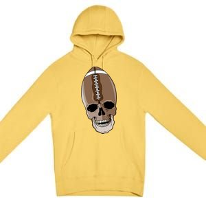 Football Skeleton Skull Premium Pullover Hoodie