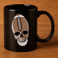Football Skeleton Skull 11oz C Handle Ceramic Mug