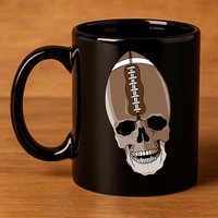 Football Skeleton Skull 11oz C Handle Ceramic Mug